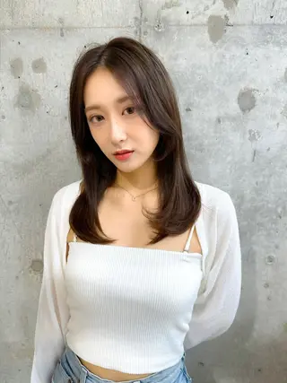 ミディアム カラー 髪質改善/韓国ヘア レイヤー/新宿/ロミのヘアスタイル