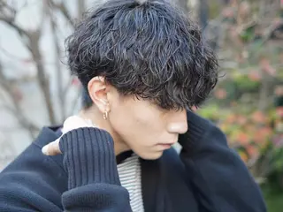 ショート カラー パーマ メンズ 栄💗レイヤーカット ｜韓国風｜haruのヘアスタイル