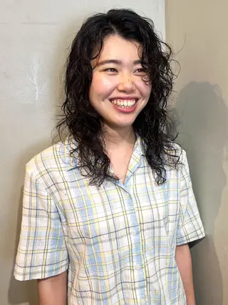 ミディアム パーマ Aya/四条烏丸/ インナーカラーのヘアスタイル