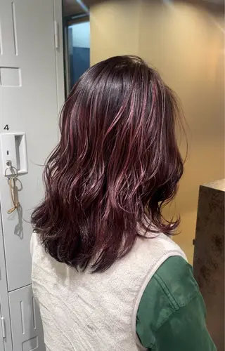 ミディアム カラー 暖色/ブリーチ/メン ズパーマ/ﾐﾜﾁｶｺのヘアスタイル