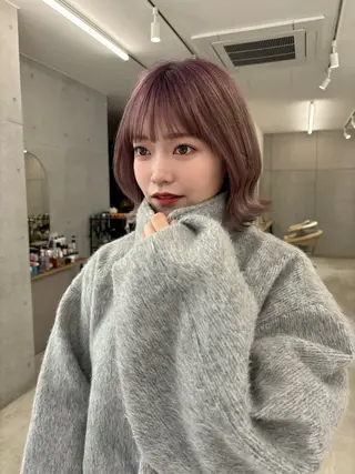 ショート ボブ特化型美容師/赤 み消しカラー/ももかのヘアスタイル