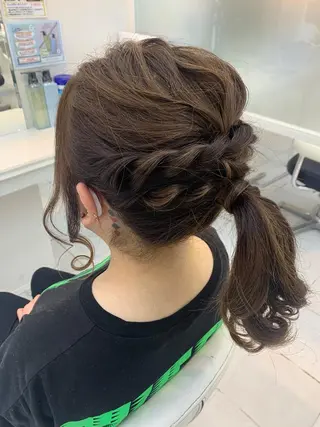 セミロング ヘアアレンジ エクステ♡ヘアメ 内村麻衣のヘアスタイル