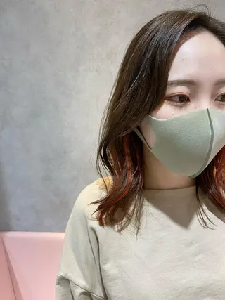 ミディアム カラー パーマ 韓国hair ·͜· watanabeのヘアスタイル