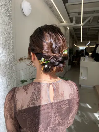 ミディアム カラー ヘアアレンジ NIKO/名古屋/ 伏見/花屋併設のヘアスタイル