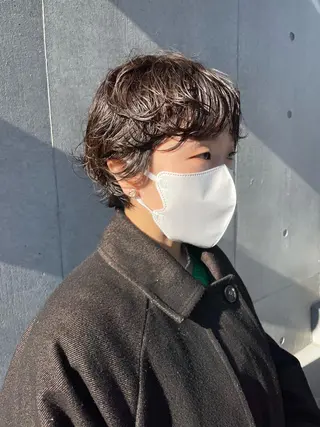 ショート パーマ 佐伯 和佳のヘアスタイル