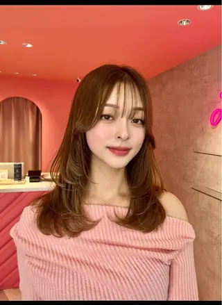 ミディアム 山崎/ボブ縮毛矯正 レイヤー髪質改善のヘアスタイル