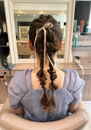 ロング ヘアアレンジ 韓国ヘアメイク🎀/ 縮毛矯正✨山本媛香のヘアスタイル