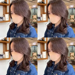 ミディアム カラー 大人可愛い透明感🌟 小顔・韓国髪🌟野中のヘアスタイル