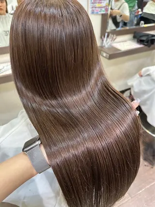 ロング パーマ 💖デザインカラー/ タダ ハナカ💖のヘアスタイル