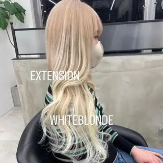 ロング カラー エクステ🩵ブリーチ 韓国ヘア🩵KAEのヘアスタイル