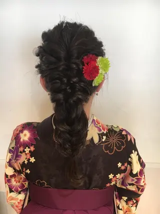 セミロング ヘアアレンジ キッズ 野崎 ひかりのヘアスタイル