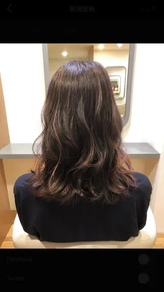 ミディアム カラー 永井 亜実のヘアスタイル