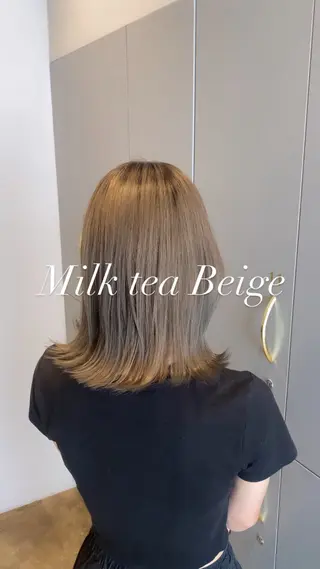 ミディアム カラー 門間 ユリのヘアスタイル