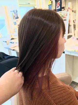 ミディアム カラー 清藤綾/脱白髪染め 白髪ぼかしハイライトのヘアスタイル