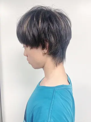 ミディアム メンズ morio from london所属・松岡彩華 ボブ /グレージュのヘアスタイル