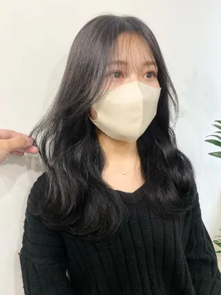 ロング カラー パーマ ヘアアレンジ メンズ キッズ ネイル マツエク・マツパ アイブロウ 韓国風×透明感カラー 髪質改善オタベシンヤのヘアスタイル