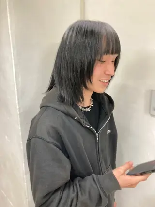 ミディアム カラー ウルフレイヤー エクステ/kokiのヘアスタイル