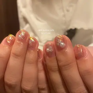 ネイル amuse 手書きニュアンスのネイルデザイン