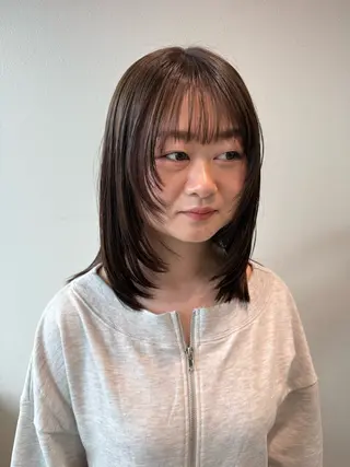 ミディアム カラー 木村 架音のヘアスタイル