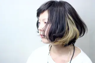 ミディアム カラー パーマ 田中  雅樹のヘアスタイル