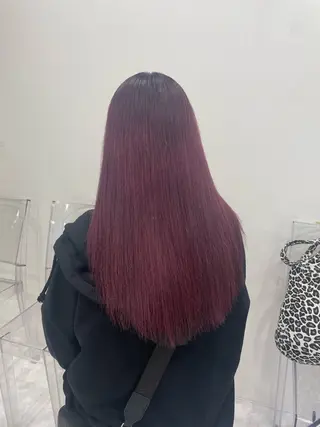 ロング カラー 韓国風艶髪🎀 暖色カラー🤍のヘアスタイル