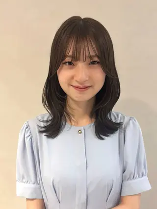 セミロング カラー CHAINON×FeM#所属・名駅/sHiHo/透 明感カラー✨🎀/のヘアスタイル