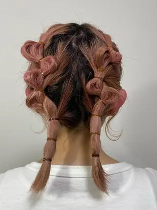 ミディアム ヘアアレンジ パーマ、ボブ、透明感 カラー、小須田ゆあのヘアスタイル