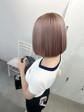 ミディアム カラー ブリーチ/髪質改善/ レイヤー/YUTO‎のヘアスタイル