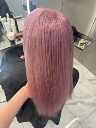 セミロング カラー 艶 ケアブリーチ 🎀🩵RISAのヘアスタイル