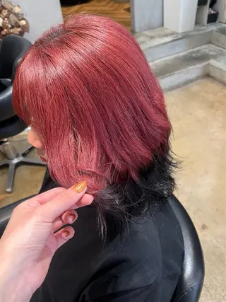 ミディアム カラー ヘアアレンジ みわ/博多 ブリーチ/メンズヘアのヘアスタイル