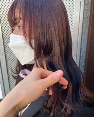セミロング カラー モテ髪🌈細矢 森平のヘアスタイル