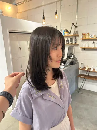 ミディアム やりすぎないパーマ ニュアンスパーマのヘアスタイル