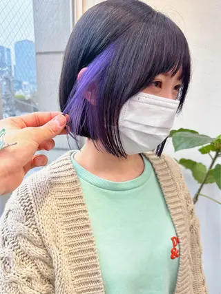 ミディアム カラー ブリーチダブルカラー 【koide】のヘアスタイル
