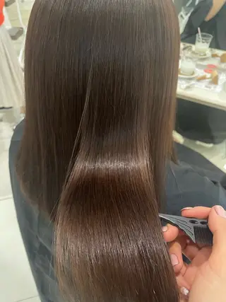 セミロング ちぐさ/暖色/ ワンカラー🤍のヘアスタイル