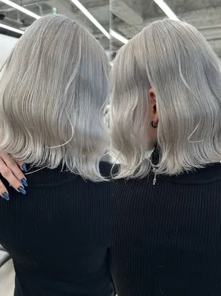 ミディアム カラー ヘアアレンジ GO TODAY シェアサロン 原宿本店所属・原宿ハイトーンカラー 🌼みるい🌼のヘアスタイル