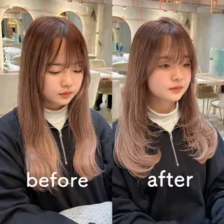 ミディアム ハッシュカット/韓国 レイヤー/カハナのヘアスタイル