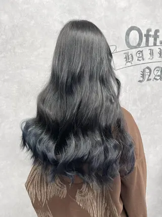 ロング カラー オフホワイトアンドなんば所属・福西 洋斗のヘアスタイル