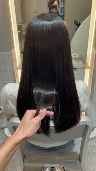 ロング カラー パーマ ヘアアレンジ メンズ キッズ 新宿/小顔レイヤー/ 顔まわり/西慶太朗のヘアスタイル