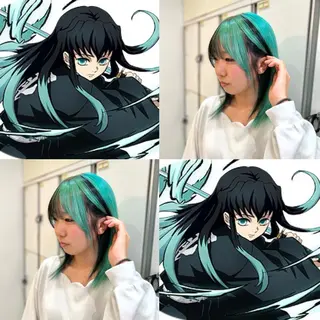 ミディアム カラー インナー/デザイン/ 白髪染め/しゅうとのヘアスタイル