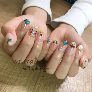 セミロング ネイル ツメトマツゲ .のネイルデザイン