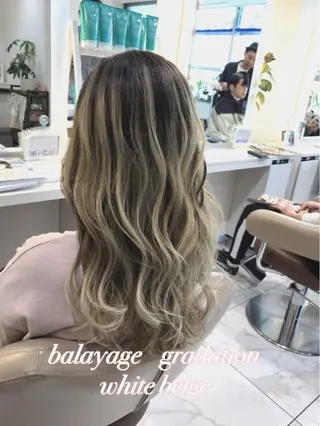 ロング カラー 山崎俊輔/髪質改善 /バレイヤージュのヘアスタイル