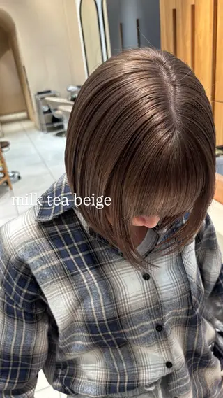 カラー mino🌼🌈 ボブ/透明感カラーのヘアスタイル