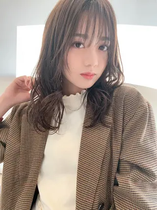 セミロング 髪質改善カラー☆ ヘアアレンジmiyuのヘアスタイル