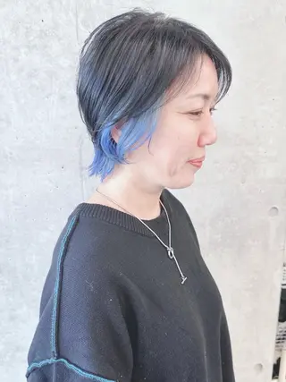 ショート カラー 小顔ボブ/お悩み解決 /ボブパーマ/とういのヘアスタイル