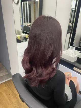 セミロング カラー 𝙃𝘼𝙍𝙐🎀 韓国×エクステのヘアスタイル