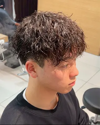 ショート パーマ メンズ パーマ/ハイトーン /吉田眞のヘアスタイル