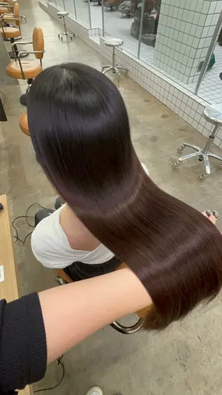 ロング カラー ダメージレスカラー 縮毛MISAKI🦋のヘアスタイル