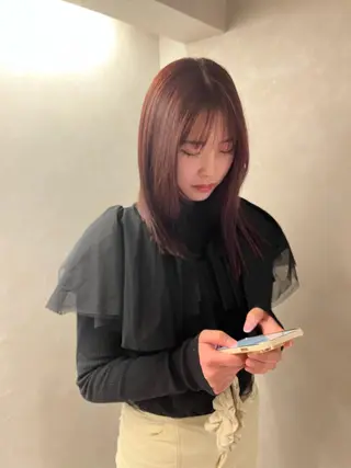 セミロング カラー ioeわかめようじ/ 縮毛矯正/髪質改善のヘアスタイル