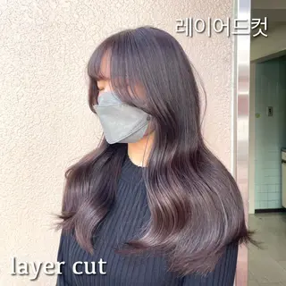 セミロング カラー SALOWIN 新宿三丁目EAST所属・韓国レイヤー🇰🇷 layercut✂️のヘアスタイル