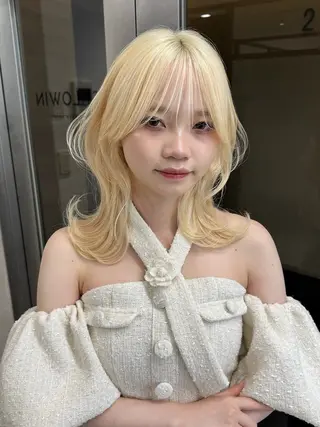 セミロング カラー レイヤーカット/ボブ 韓国ヘア🪄REN.のヘアスタイル